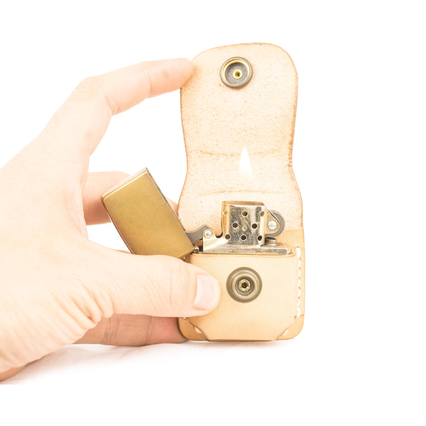 SYH ZIPPO LEATHER CASE NATURAL
